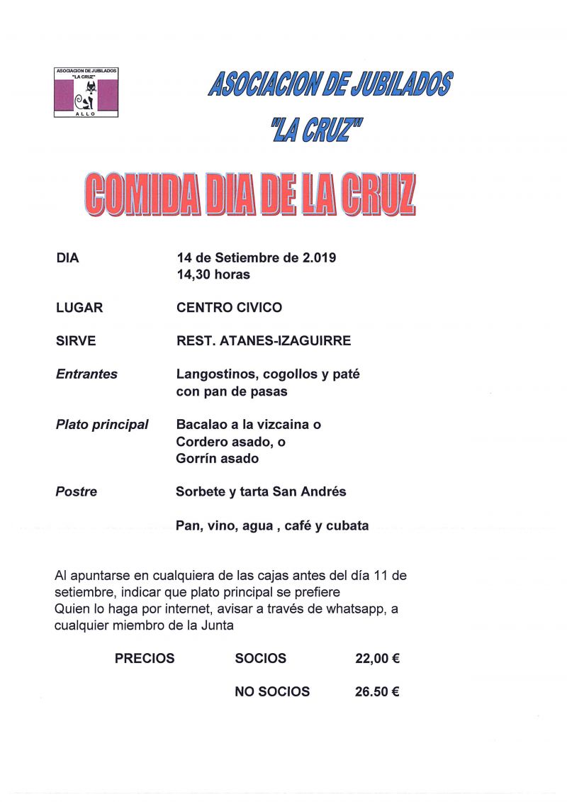 COMIDA DÍA DE LA CRUZ