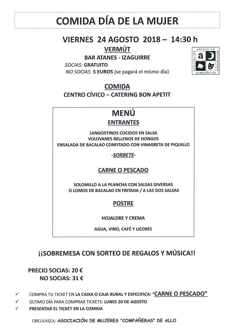 COMIDA DIA DE LA MUJER