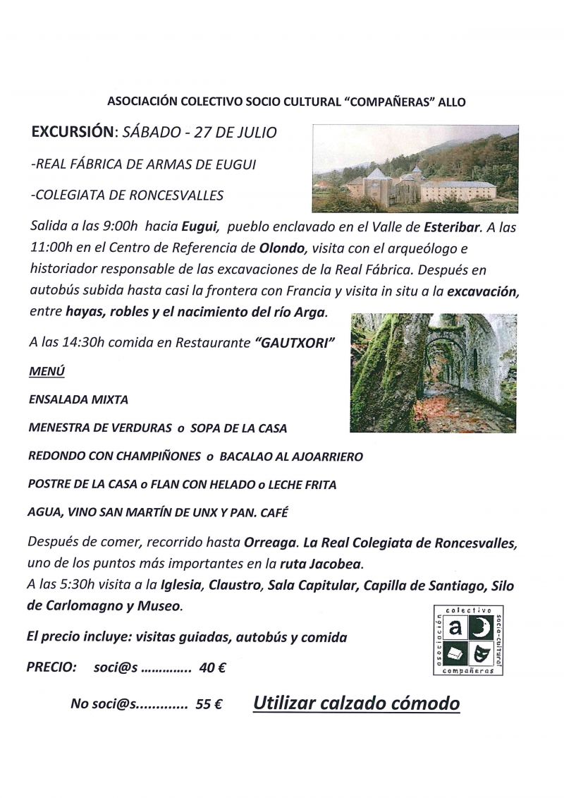 EXCURSIÓN EUGUI Y RONCESVALLES - COMPAÑERAS