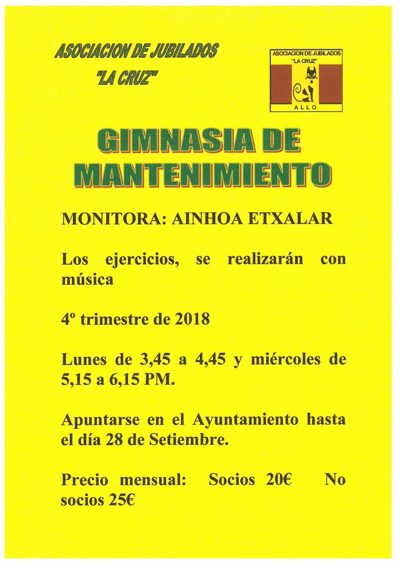 GIMNASIA DE MANTENIMIENTO