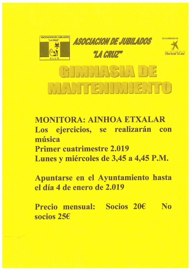 GIMNASIA DE MANTENIMIENTO