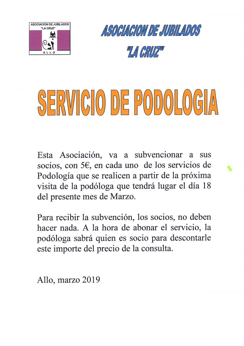 SERVICIO DE PODOLOGÍA