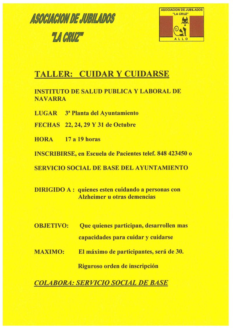 TALLER CUIDAR Y CUIDARSE