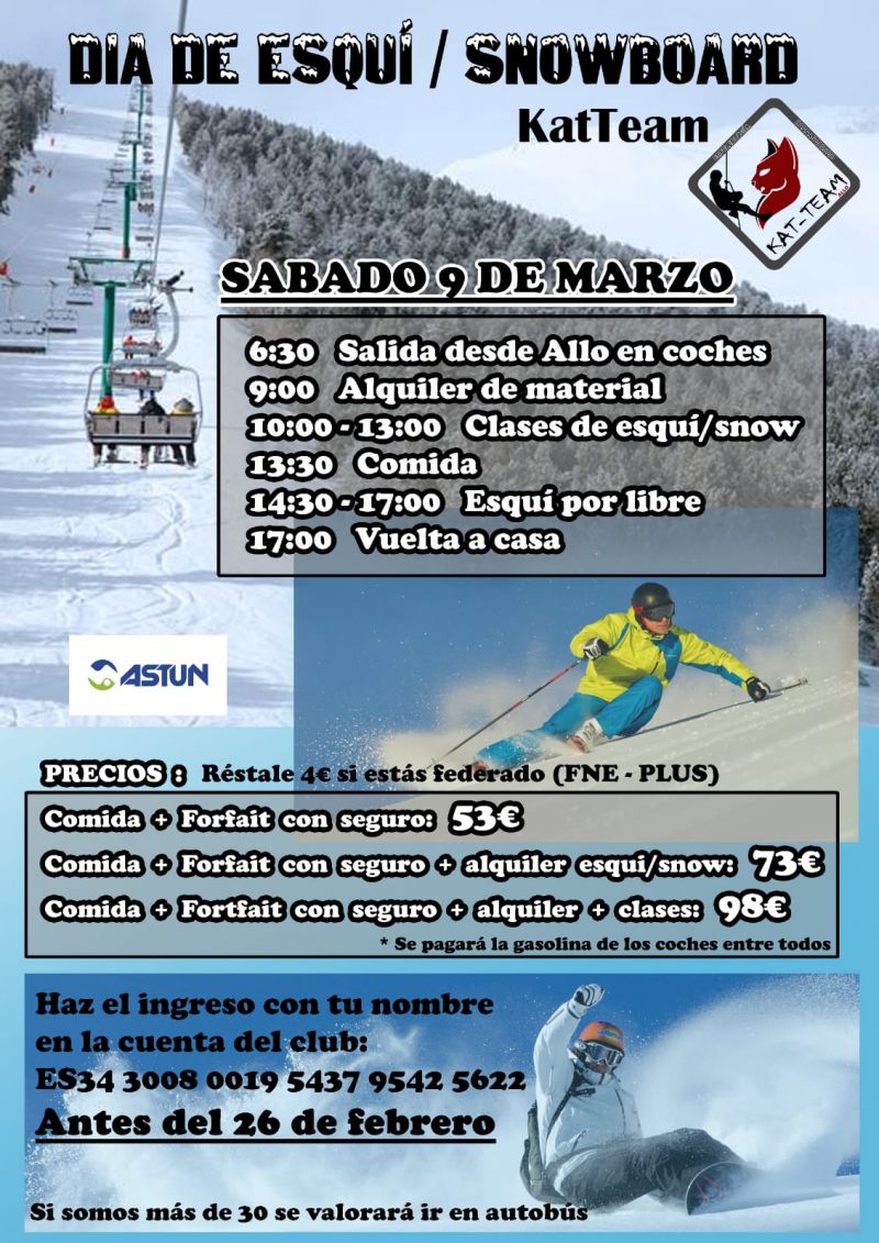 DÍA DE ESQUÍ/SNOWBOARD