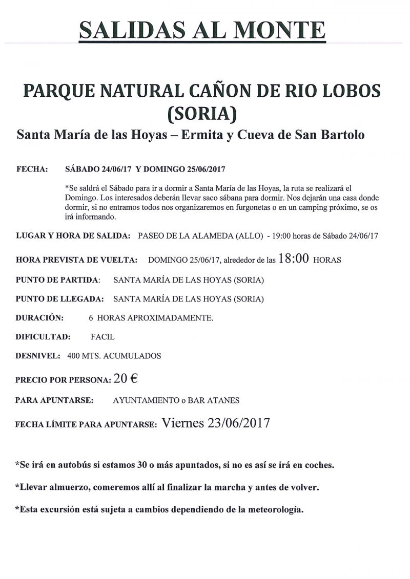 Salida al Monte