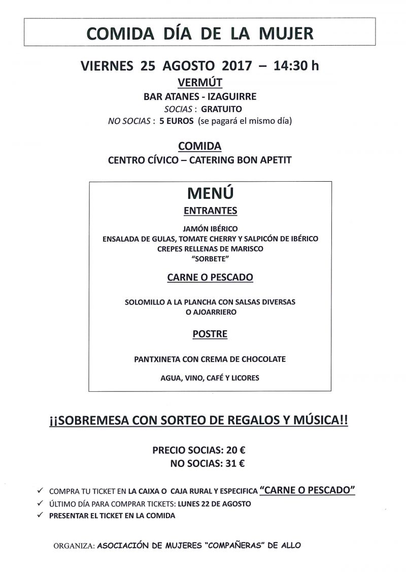COMIDA DIA DE LA MUJER