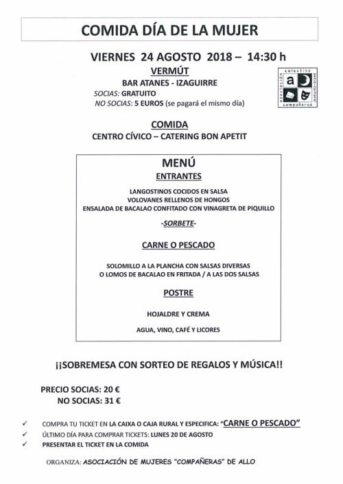 COMIDA DIA DE LA MUJER