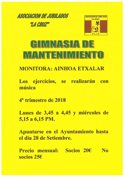 GIMNASIA DE MANTENIMIENTO