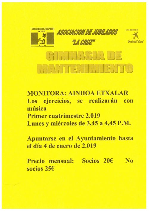 GIMNASIA DE MANTENIMIENTO