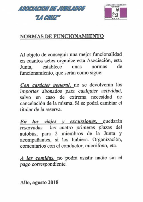 NORMAS DE FUNCIONAMIENTO
