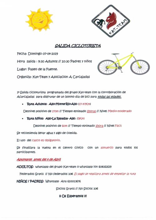 SALIDA CICLOCULTURISTA