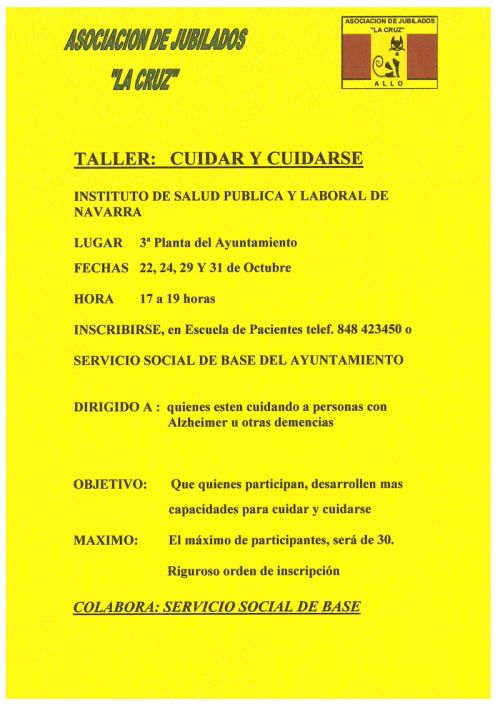 TALLER CUIDAR Y CUIDARSE