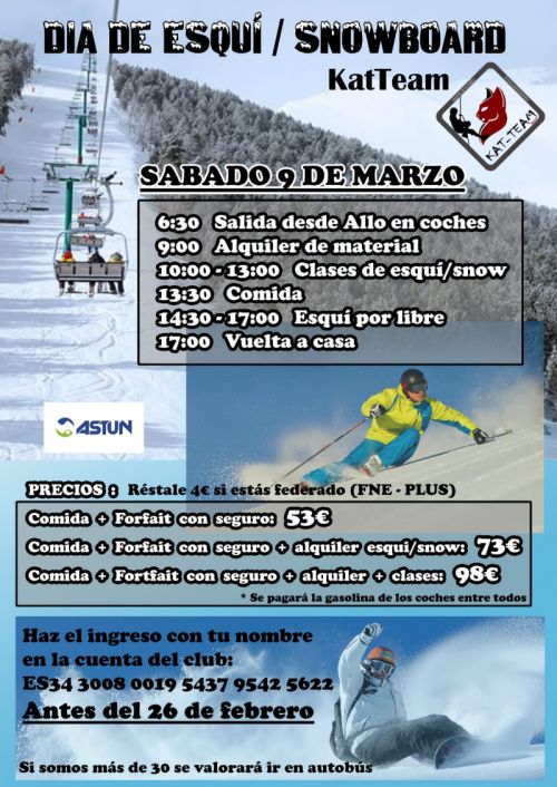 DÍA DE ESQUÍ/SNOWBOARD