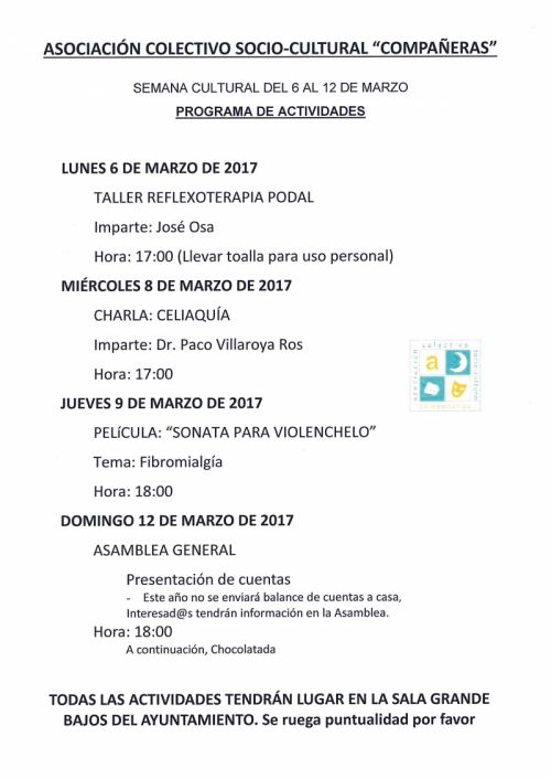 SEMANA CULTURAL COMPAÑERAS