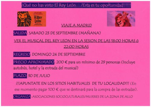VIAJE EL REY LEÓN