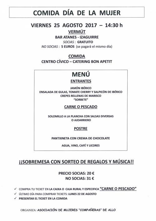 COMIDA DIA DE LA MUJER