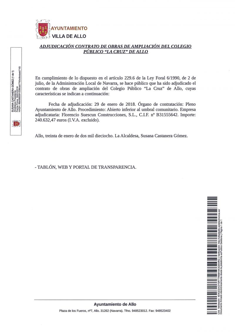 ADJUDICACIÓN CONTRATO