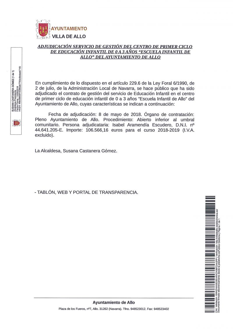 ADJUDICACIÓN CONTRATO