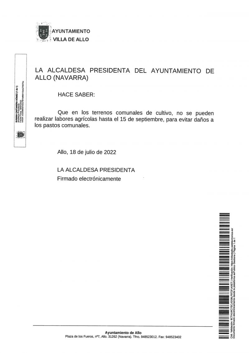 BANDO TRABAJOS AGRICOLAS