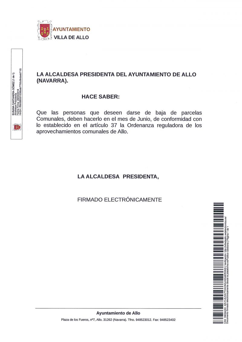 Baja Comunales