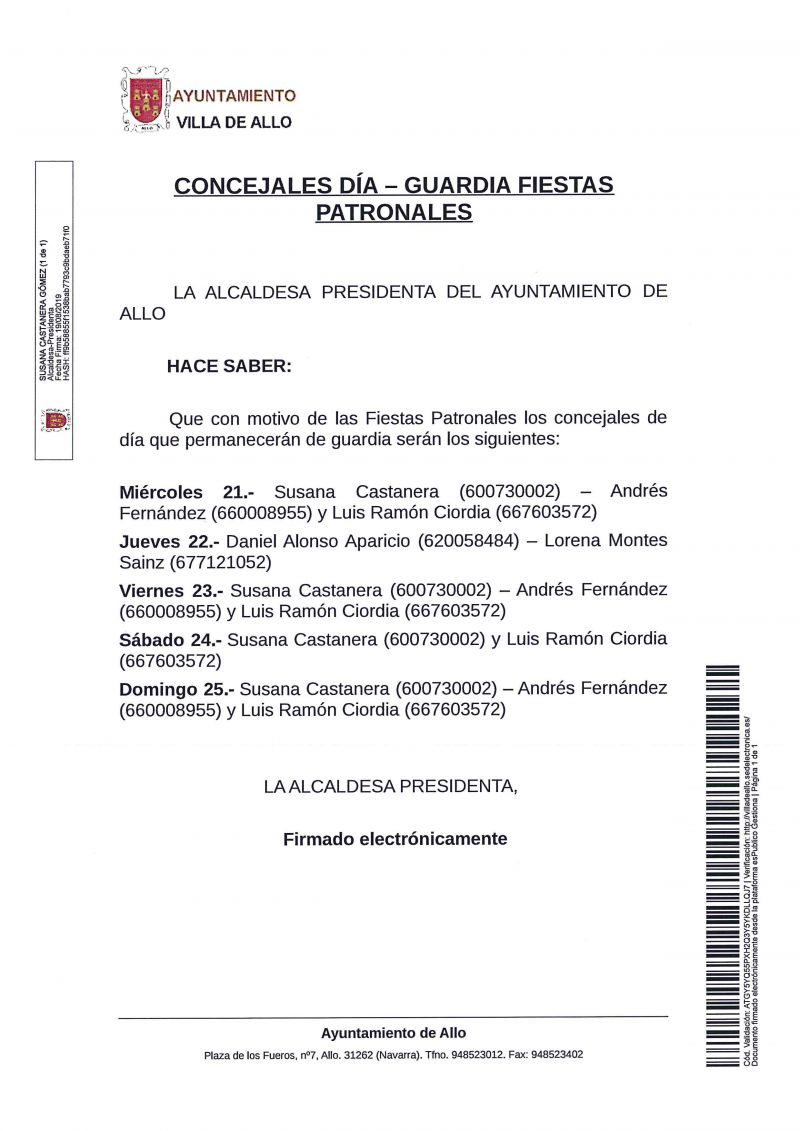 CONCEJALES GUARDIA FIESTAS