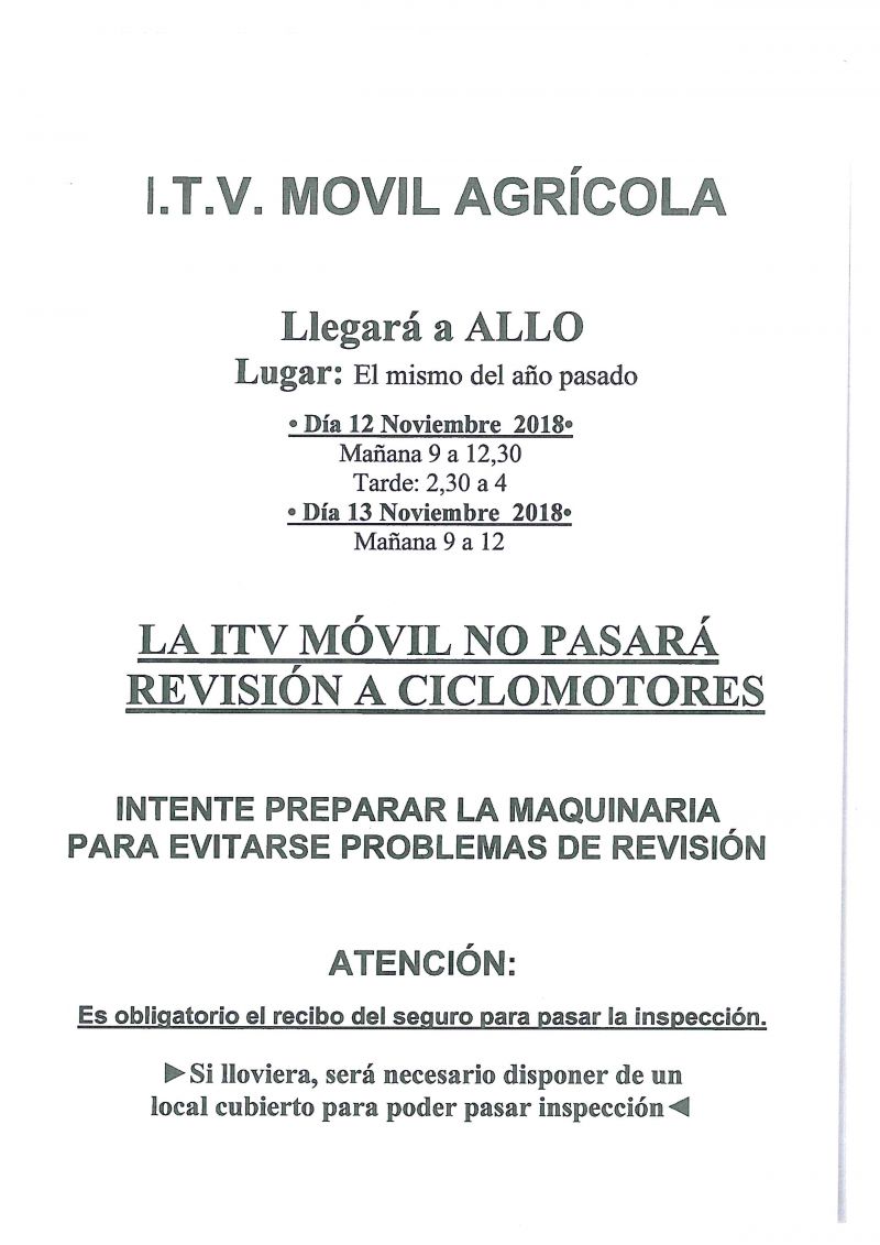 ITV MÓVIL AGRÍCOLA