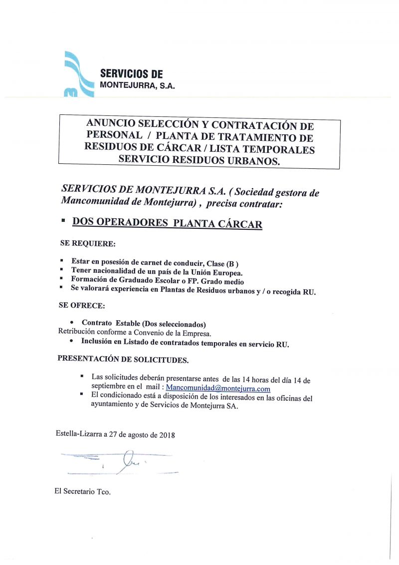 OFERTA DE EMPLEO