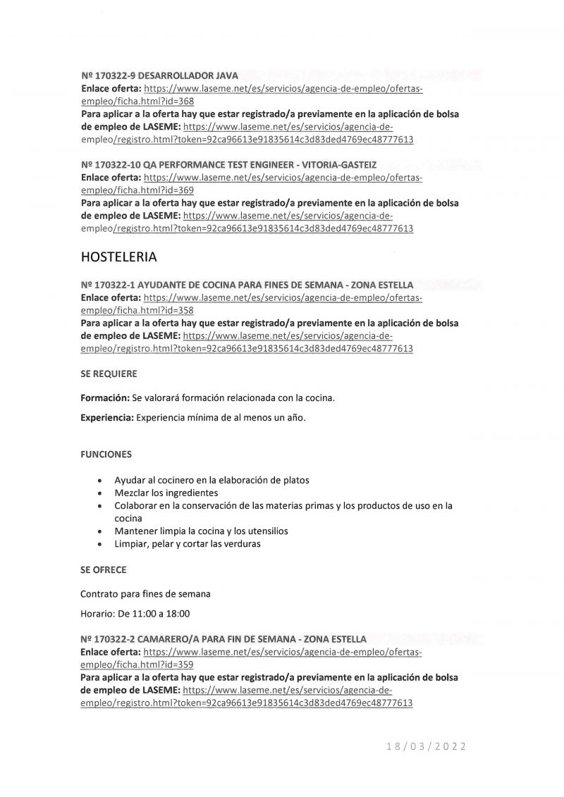 OFERTA DE EMPLEO LASEME