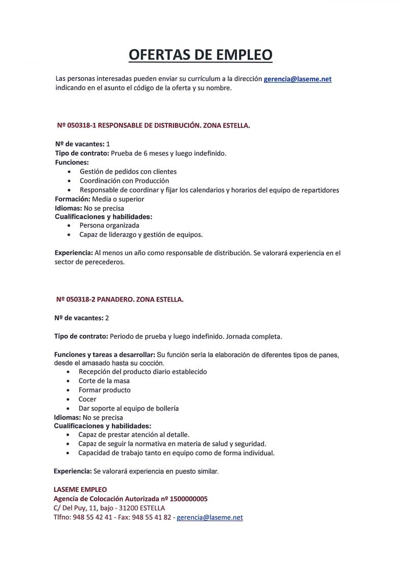 OFERTA DE EMPLEO