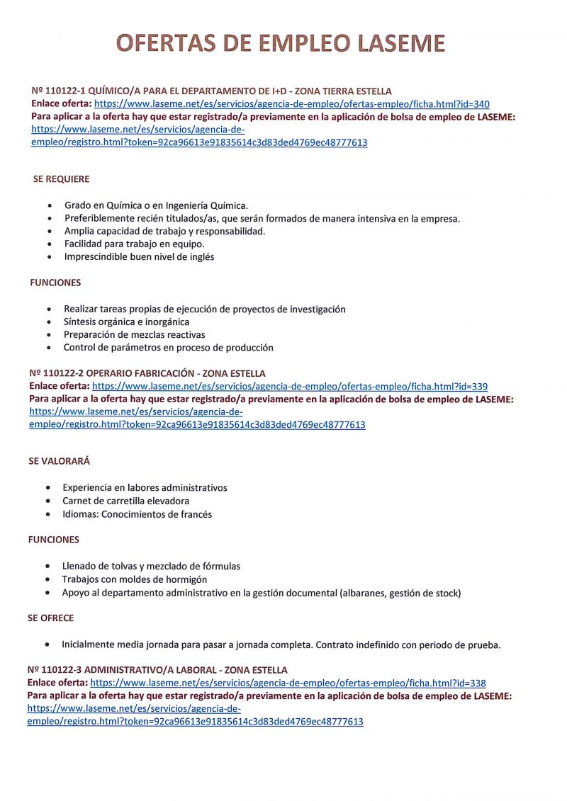 OFERTAS DE EMPLEO