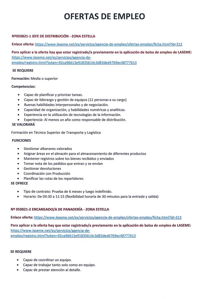 OFERTAS DE EMPLEO