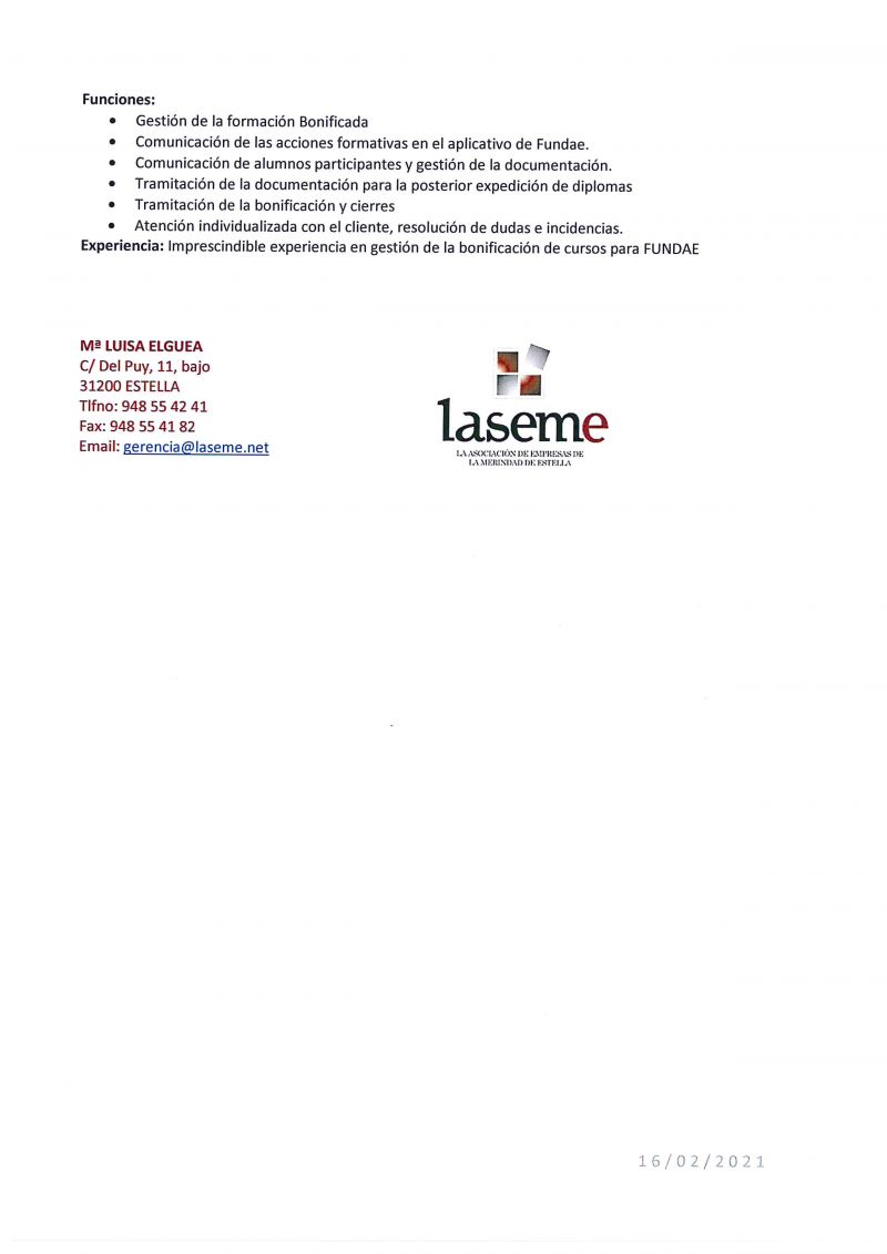 OFERTAS DE EMPLEO LASEME