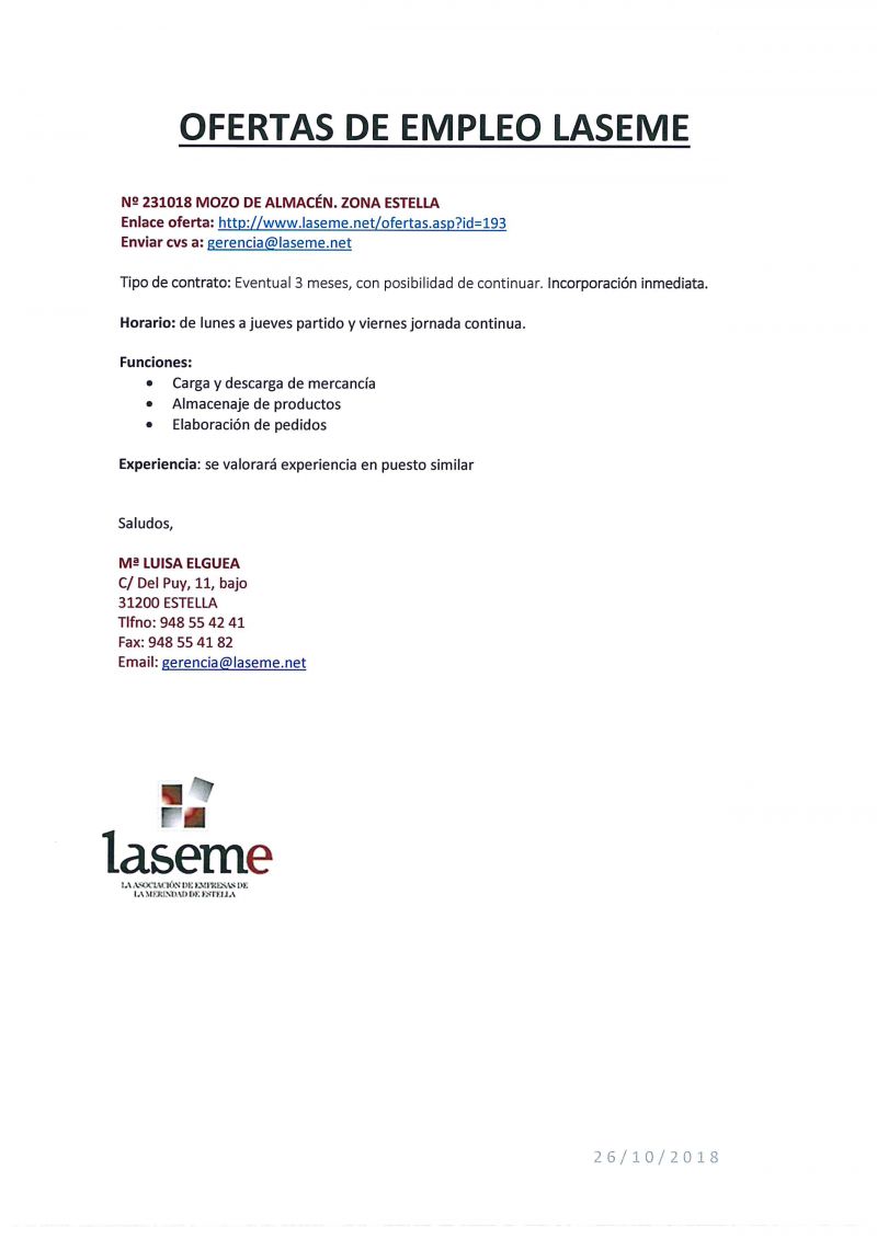 OFERTAS DE EMPLEO LASEME