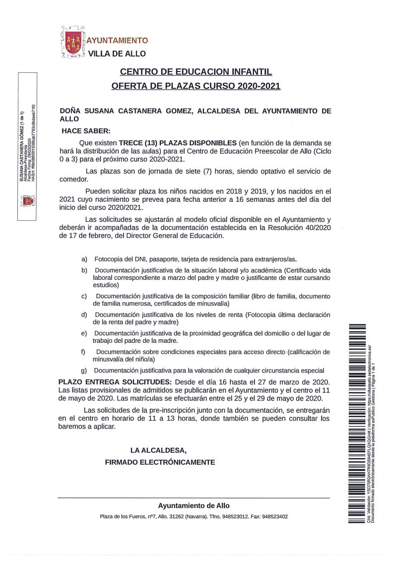 PRESCRIPCIÓN ESCUELA INFANTIL CURSO 2020/2021