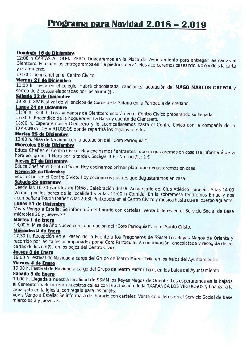 PROGRAMA NAVIDAD 2018