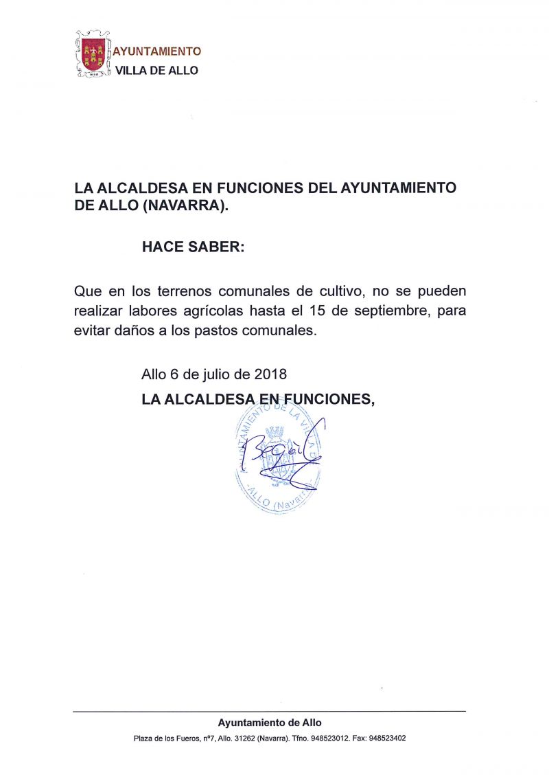 BANDO LABORES AGRÍCOLAS