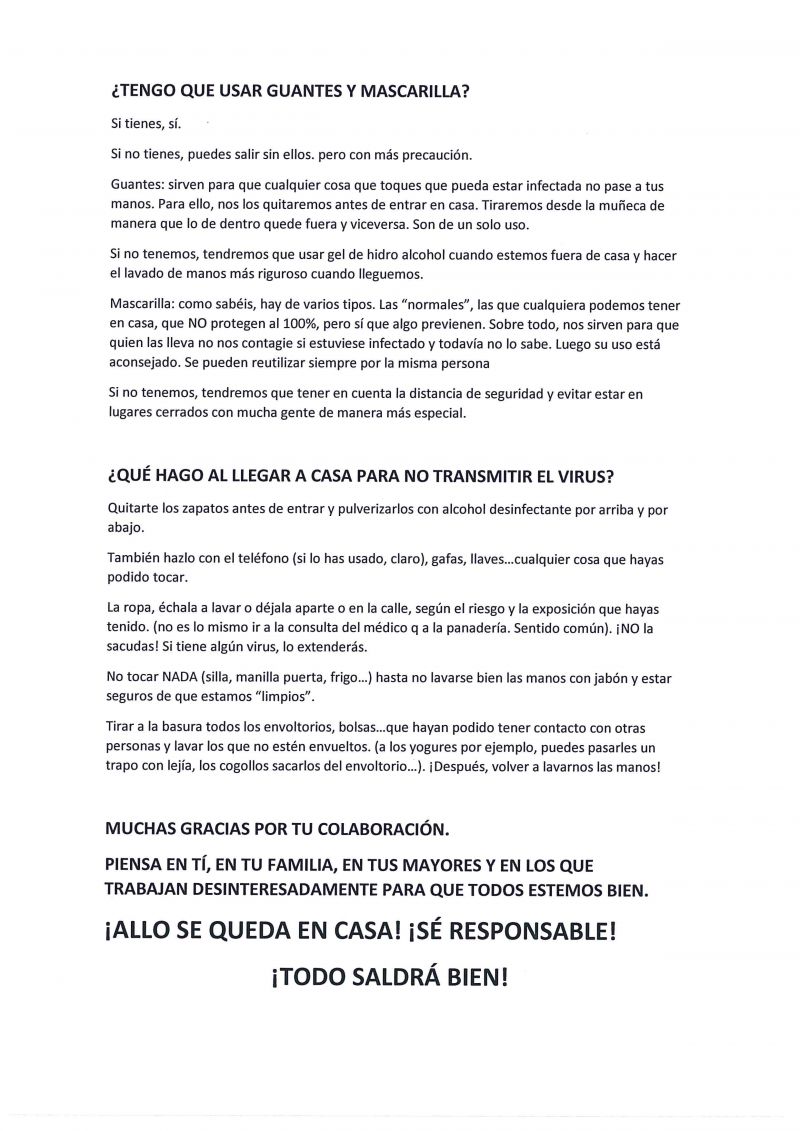 Que podemos hacer en Allo para detener el covid-19