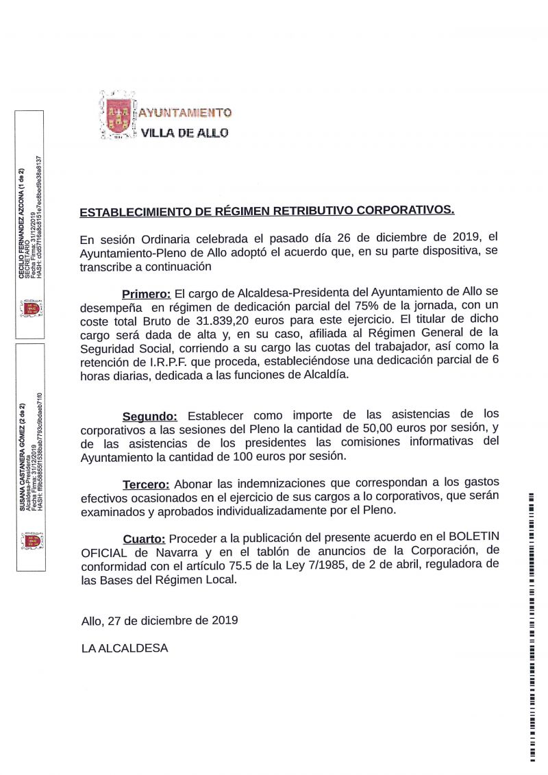 RETRIBUCIONES CORPORATIVOS