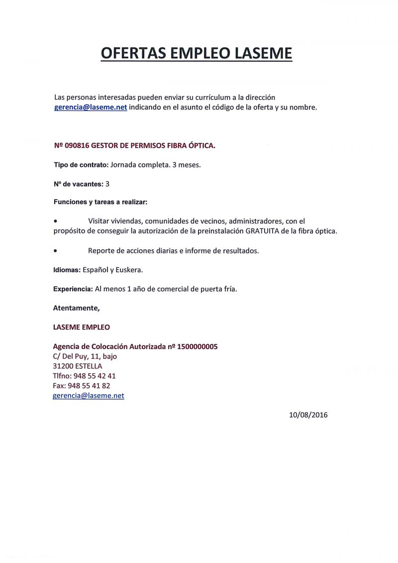 Ofertas de Empleo Laseme