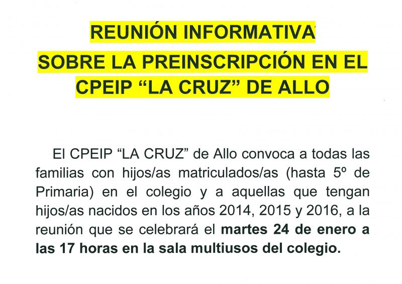 Reunión Informativa Colegio Público