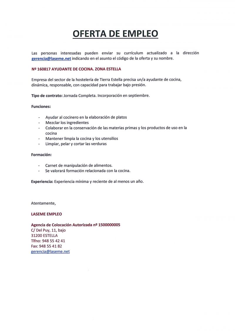 OFERTAS DE EMPLEO LASEME
