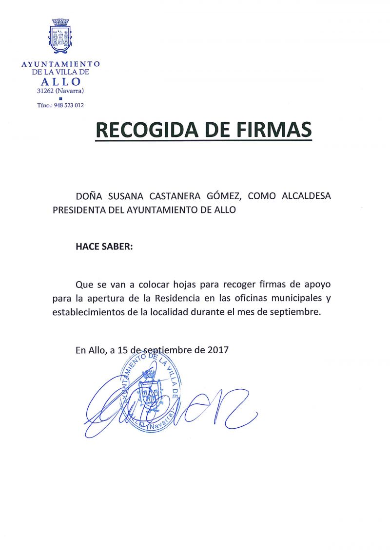 RECOGIDA DE FIRMAS