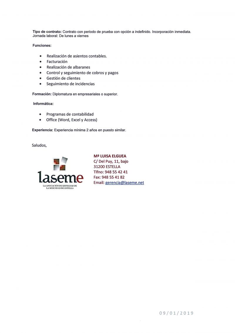 OFERTAS DE EMPLEO LASEME