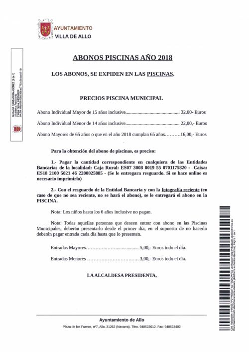 Abonos piscina