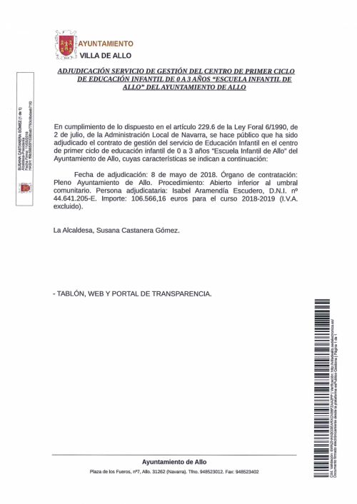 ADJUDICACIÓN CONTRATO