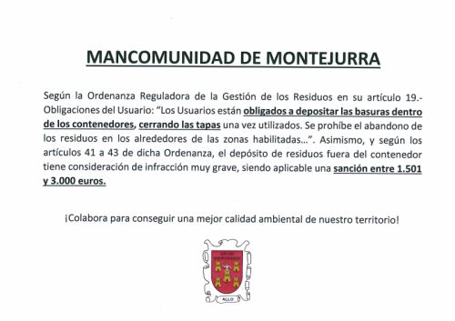 Deposito de basuras en contenedores