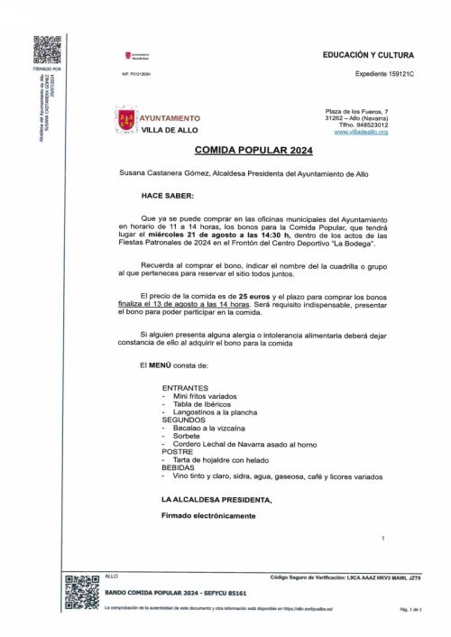 BANDO COMIDA POPULAR FIESTAS 2024
