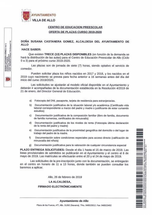 BANDO PREINSCRIPCIONES CICLO 0-3 AÑOS