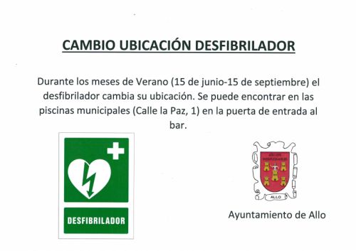CAMBIO UBICACIÓN DESFIBRILADOR