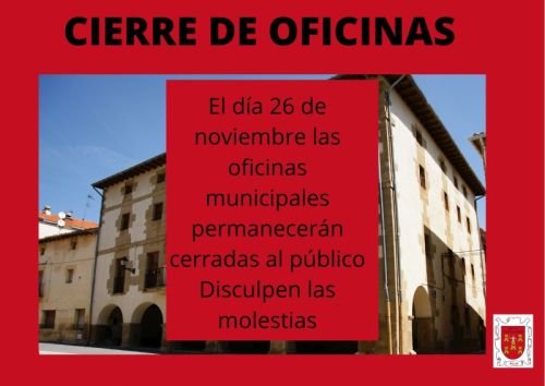 Cierre oficinas 26 de noviembre